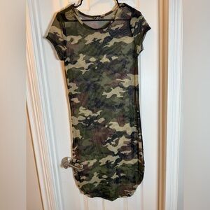 Summertime Fun Cleo camouflage Water Sun Vacation Swim Suit Coverup Sheer Sexy